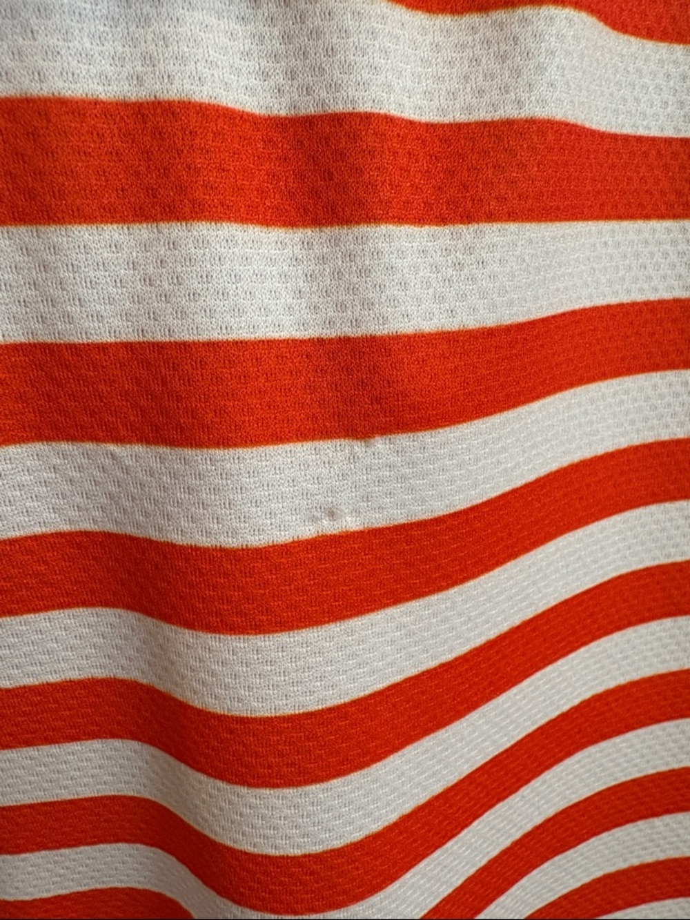 Striped Short-Sleeve Dress in Beige, Cream & Orange Trim - Picture 13 of 13